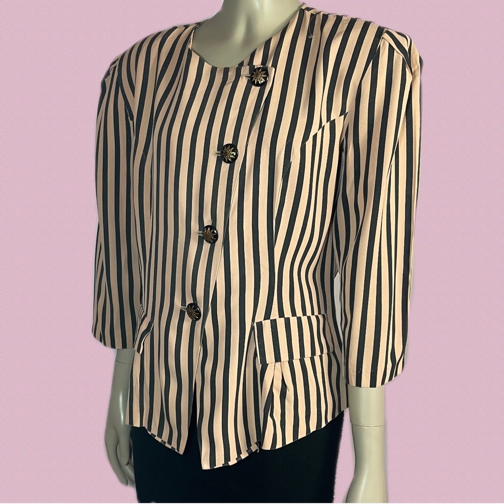 Retro 80s Striped Blazer